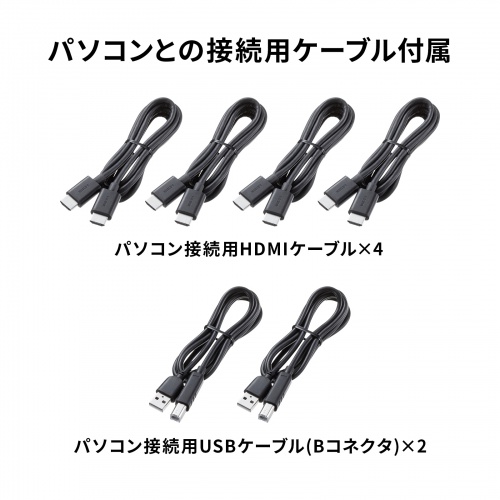 HDMIパソコン切替器 デュアルディスプレイ 2画面同時出力 4K対応 エミュレーション非搭載 2:1