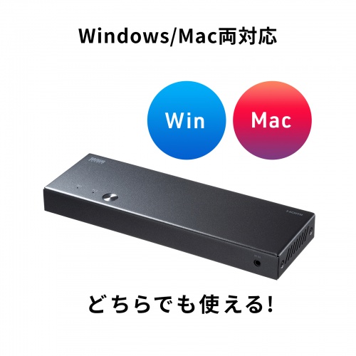 HDMIパソコン切替器 デュアルディスプレイ 2画面同時出力 4K対応 エミュレーション非搭載 2:1