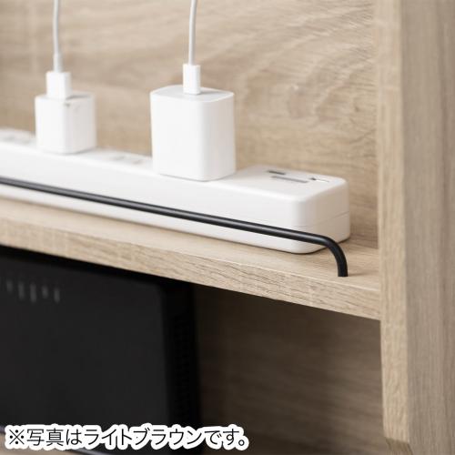 ケーブル・ルーター収納ボックス 幅50cm 木製 木目柄 ダークブラウン