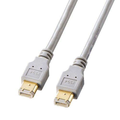 IEEE1394ケーブル FireWire 6pin-6pin 2m ライトグレー/KE-1394-2K/KE