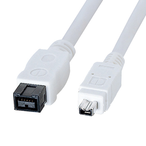【アウトレット】IEEE1394bケーブル(FireWire・9pin-IEEE1394(4pin)・ホワイト・1m)