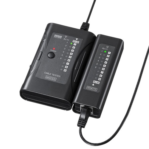 【アウトレット】LANチェッカー(LANケーブルテスター・RJ-45/RJ-11・LEDライト付き)