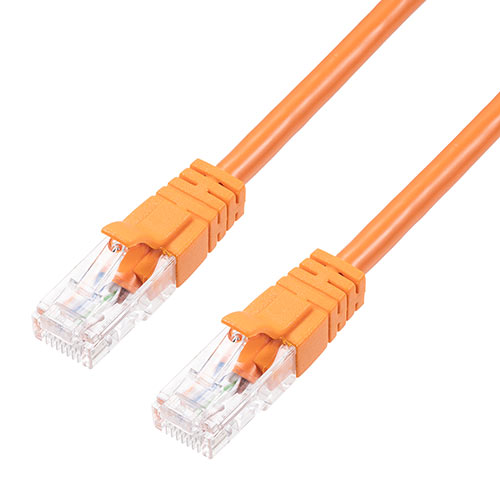 LANケーブル カテゴリ6 0.5m より線 オレンジ/YK-LAN6T005D/500