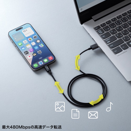 【アウトレット】USB Type-Cケーブル 1m USB2.0 USB A USB Type-C コネクタ USB-IF認証品 ブラック