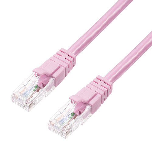 LANケーブル CAT6 より線 ストレート 50cm ピンク/YK-LAN6T005P/500