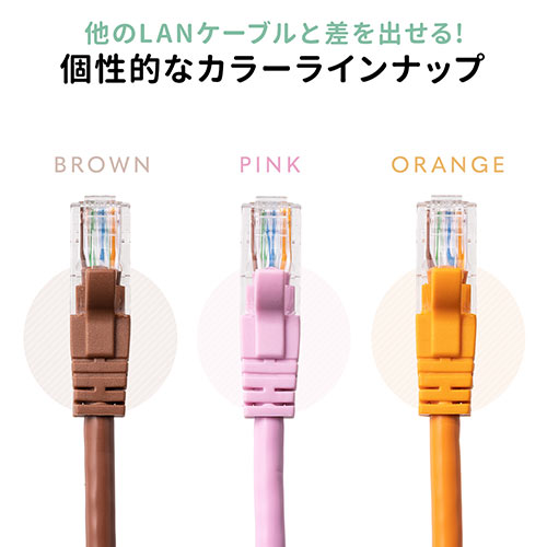 LANケーブル CAT6 より線 ストレート 5m ピンク/YK-LAN6T05P/500