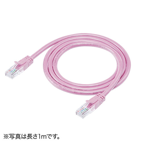 LANケーブル CAT6 より線 ストレート 5m ピンク/YK-LAN6T05P/500