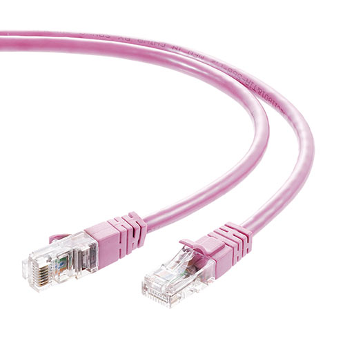 LANケーブル CAT6 より線 ストレート 5m ピンク/YK-LAN6T05P/500