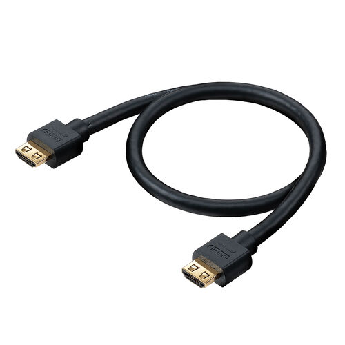 抜けにくいHDMIケーブル 0.5m 4K/30Hz フルHD対応 抜け止めラッチ内蔵 ブラック