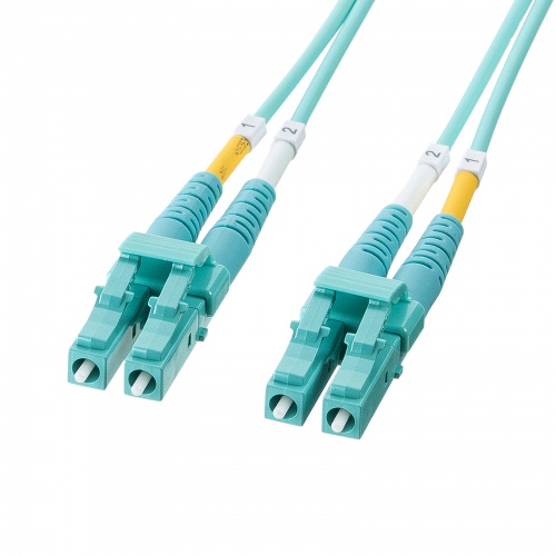 光ファイバケーブル 3m OM3 10GBASE-SR/SW規格 10Gbps マルチモード LC×2-LC×2 メガネ型 2芯 50μm ショートブーツ
