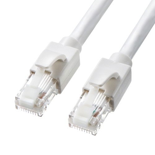 ツメが折れない Cat6A LANケーブル 1m UTP 単線 ホワイト/YKBKT6ATS