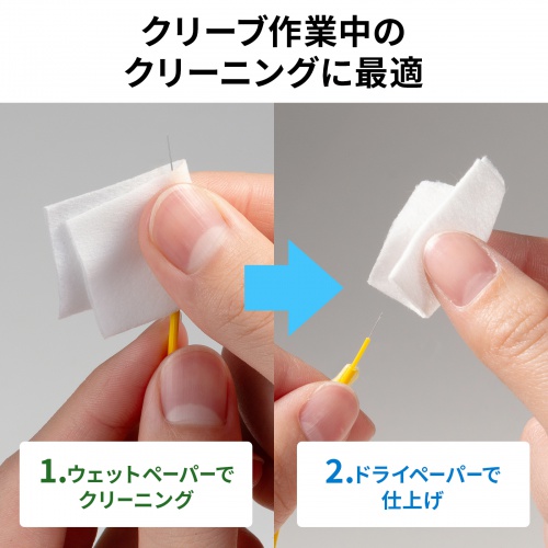光ファイバクリーナー クリーニングペーパー 光ファイバケーブル芯線用