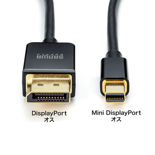 ミニ-DisplayPort変換ケーブル 2m(Ver1.4)