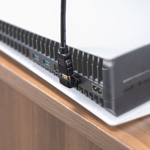 HDMI変換アダプタ L型 上向き 4K/60Hz ARC対応 18Gbps ブラック