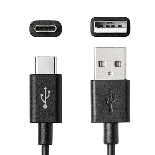 USB タイプCケーブル(USB2.0・USB Aオス/Type-Cオス・50cm・ブラック)