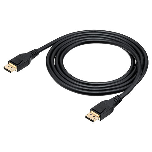 【アウトレット】DisplayPortケーブル 2m ver2.1 VESA認証品 80Gbps DHDR対応 4K/240Hz 16K/120Hz ブラック