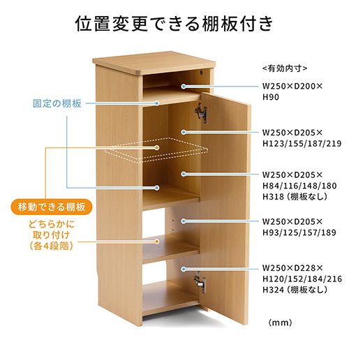 【アウトレット】縦型 ルーター収納ボックス 幅30cm 高さ82cm ホワイト