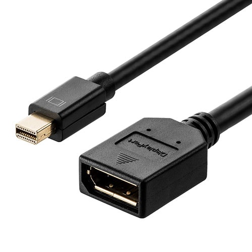 【アウトレット】Mini DisplayPort-DisplayPort変換アダプタケーブル 15cm 4K/60Hz対応 DPバージョン1.2準拠 ブラック