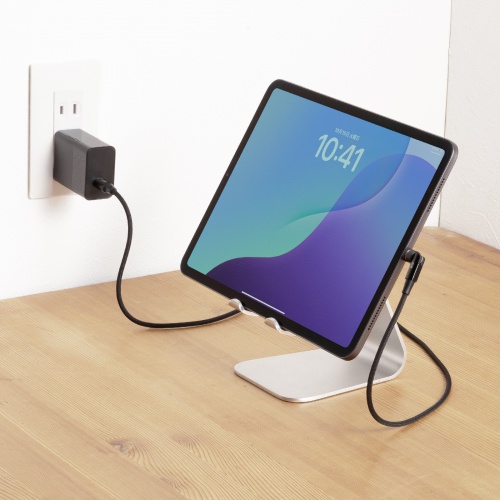 マグネットコネクタ USB Type-Cケーブル 1m USB2.0 USB PD 60W ナイロンメッシュ被覆 ブラック