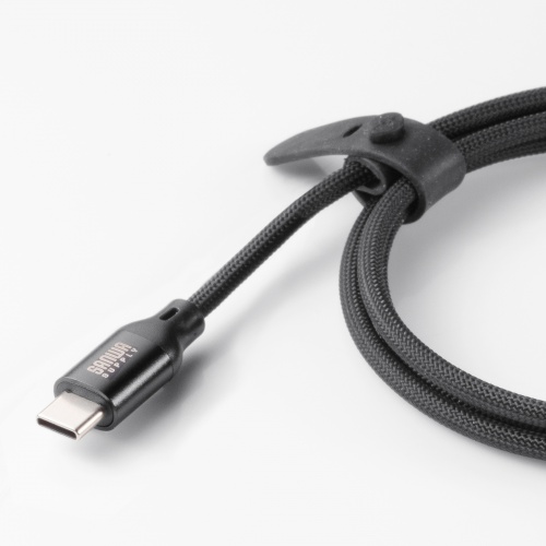マグネットコネクタ USB Type-Cケーブル 2m USB2.0 USB PD 60W ナイロンメッシュ被覆 ブラック