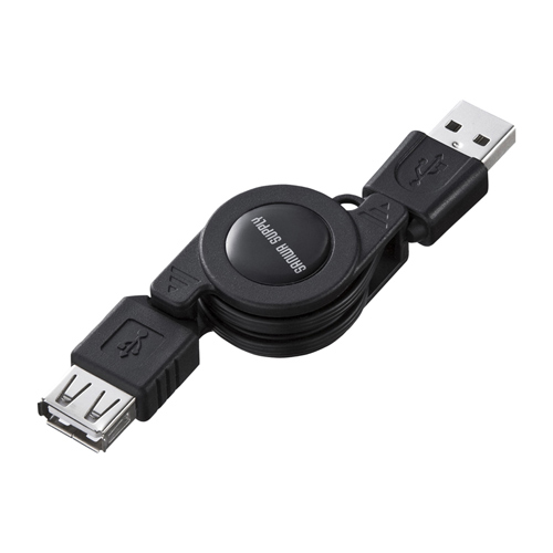 巻き取りUSB2.0モバイルケーブル(USB延長ケーブル・ブラック)
