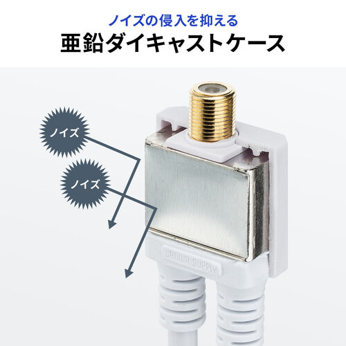 【アウトレット】アンテナ分配器 2分配 ケーブル一体型 長さ0.5m 4K/8K対応 BS CS 地デジ CATV対応