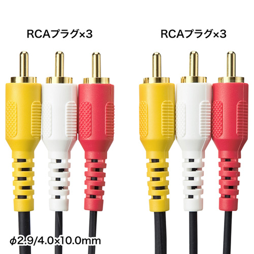 AVケーブル(RCAプラグ×3-RCAプラグ×3・1.8m)