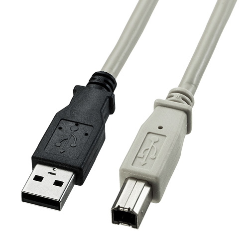 USB2.0ケーブル(2m・ライトグレー)