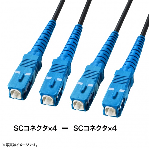 防水ロバスト光ファイバケーブル 5m OM3 10GBASE-SR/SW規格 10Gbps マルチモード 50μm 4芯 両端SC×4 PBTチューブ