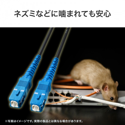 防水ロバスト光ファイバケーブル 10m OM3 10GBASE-SR/SW規格 10Gbps マルチモード 50μm 4芯 両端SC×4 PBTチューブ