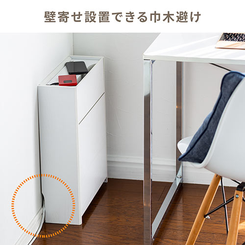 ケーブル・ルーター収納ボックス 幅50cm 木製 木目柄 ライトブラウン