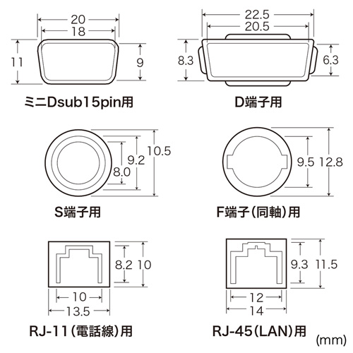 AVジャックキャップ(10種類)/YTKKCAPSET2/TK-CAPSET2【ケーブルの