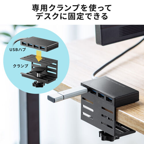 USBハブ 4ポート Type-C ケーブル長1m バスパワー 薄型 軽量