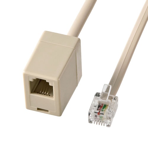 電話延長ケーブル(10m)/YTELKEX8-10K2/TEL-EX8-10K2【ケーブルの