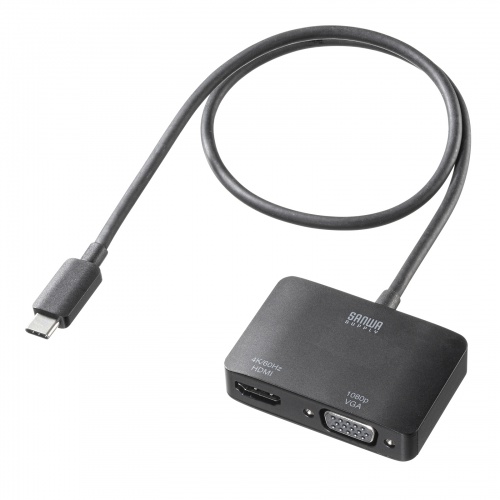 USB Type-C HDMI / VGA 変換アダプタ 2画面出力 4K/60Hz ケーブル長50cm