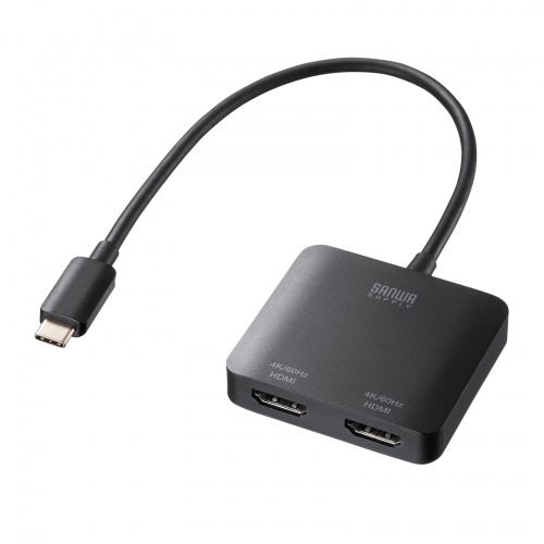 USB-C HDMI 変換アダプタ 2画面 4K/60Hz HDR ケーブル長20cm