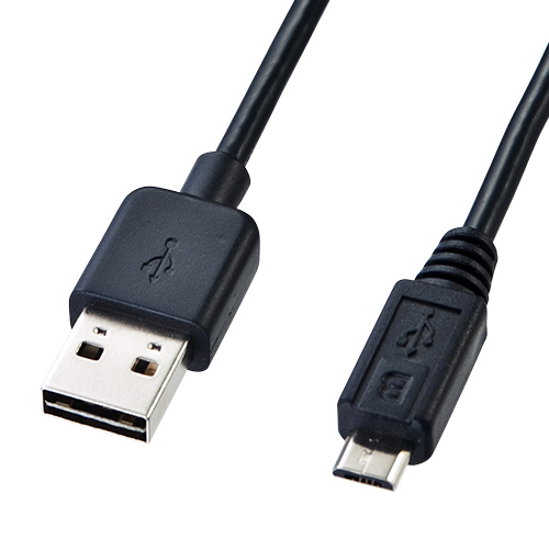 【アウトレット】Micro USBケーブル(どっちもUSB・Micro Bコネクター・0.5m・ブラック)