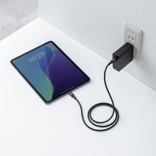 【アウトレット】やわらかUSB Type-Cケーブル 1m シリコンケーブル USB2.0 USB PD 240W ブラック