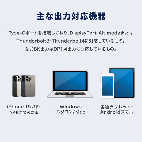 USB Type-C HDMI変換ケーブル 2m 8K/30Hz 4K/60Hz USB PD100W対応 ブラック