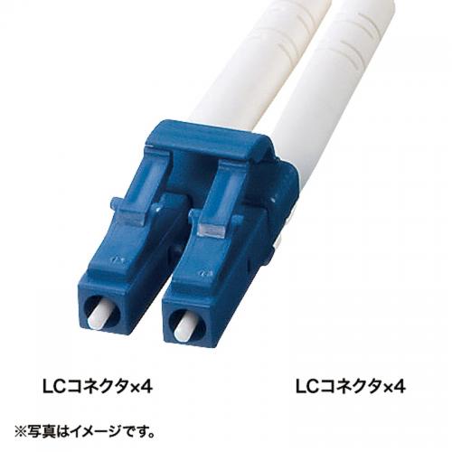 ロバスト光ファイバケーブル(LCコネクタ-LCコネクタ・高強度・4芯・10m・ブルー)
