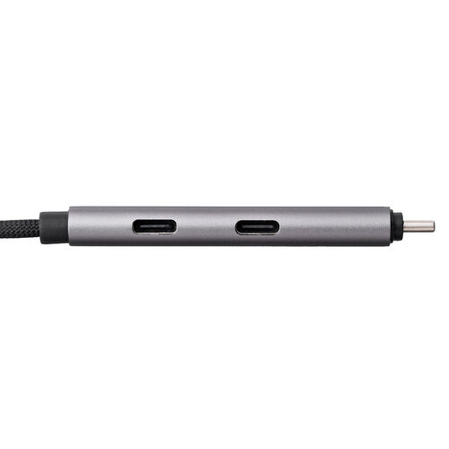 USBハブ付き USB Type-Cケーブル 1.5m USB-C×2 USB 5Gbps USB PD 100W対応 ブラック