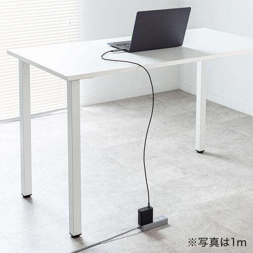 USBハブ付き USB Type-Cケーブル 1.5m USB-C×2 USB 5Gbps USB PD 100W対応 ブラック