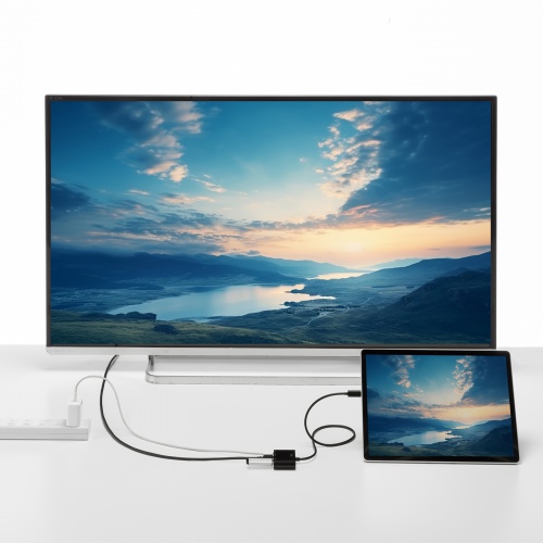 【アウトレット】USBハブ付き USB Type-C HDMI変換アダプタ USB A×1 USB Type-C×1 4K/60Hz出力 ケーブル長50cm ブラック