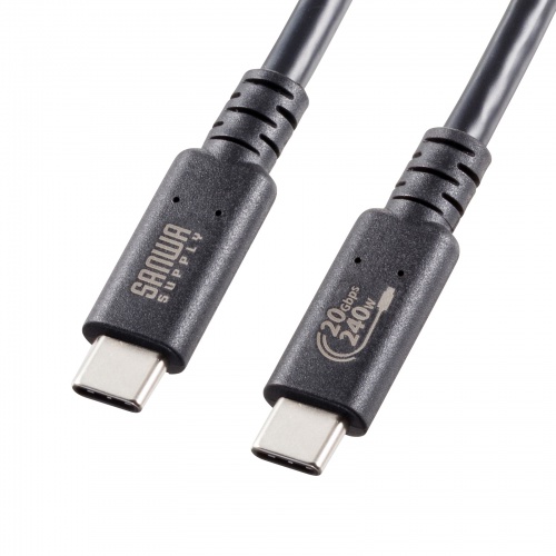 【アウトレット】USB4ケーブル 2m USB Type-C USB 20Gbps USB PD 240W USB-IF認証品 ブラック