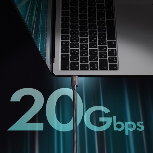 【アウトレット】USB4ケーブル 2m USB Type-C USB 20Gbps USB PD 240W USB-IF認証品 ブラック