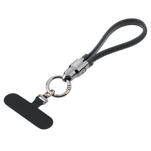 ハンドストラップになる USB Type-Cケーブル 22cm USB PD 240W対応 PUレザー ブラック