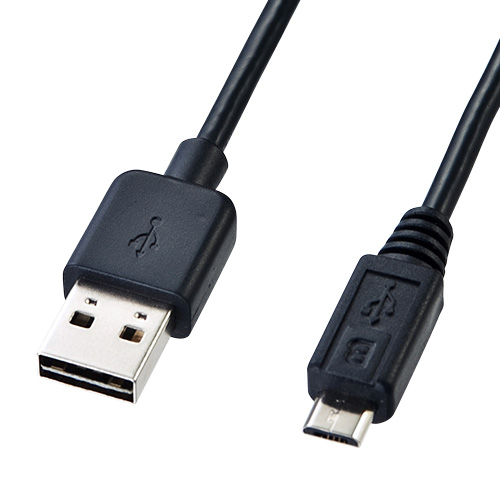 microUSBケーブル 0.2m どっちもUSB microBコネクタ ブラック