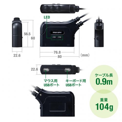 【アウトレット】KVMスイッチ(2台切替・KVM切替器・パソコン切替器・USBキーボード・USBマウス用・キーボードエミュレーション機能・チルトホイールマウス対応・専用ドライバー不要・電源不要)
