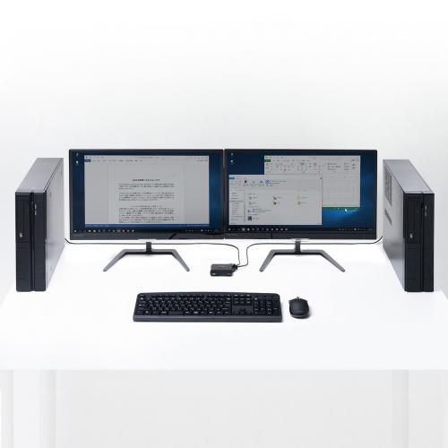 【アウトレット】KVMスイッチ(2台切替・KVM切替器・パソコン切替器・USBキーボード・USBマウス用・キーボードエミュレーション機能・チルトホイールマウス対応・専用ドライバー不要・電源不要)