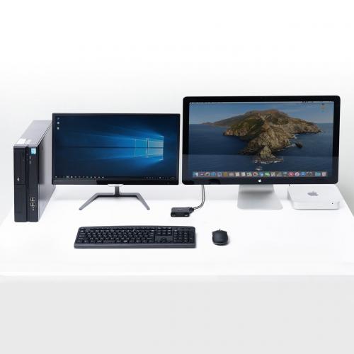 【アウトレット】KVMスイッチ(2台切替・KVM切替器・パソコン切替器・USBキーボード・USBマウス用・キーボードエミュレーション機能・チルトホイールマウス対応・専用ドライバー不要・電源不要)